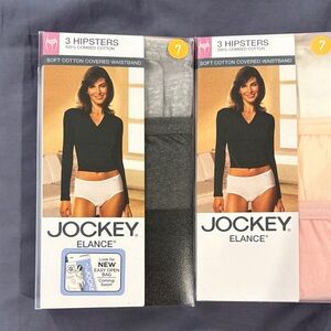 Jockey Elance Hipsters 3-Pack: pack 1:peach, pink, white. Pack2: grays, black